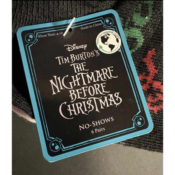 Nightmare Before Christmas No-Show Low Cut Socks Womens 6 Pair - Picture 2 of 3